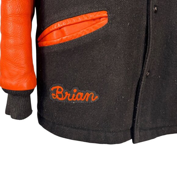 Vintage Wool & Leather Varsity Jacket By Kenneth Hook Sporting Goods  Size 44 - Picture 3 of 10